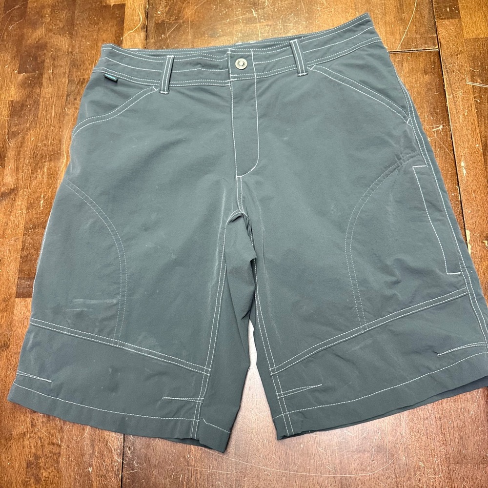 KUHL Renegade Shorts Mens 34 Gray Contrast Stitch Technical Cargo Hiking 11"